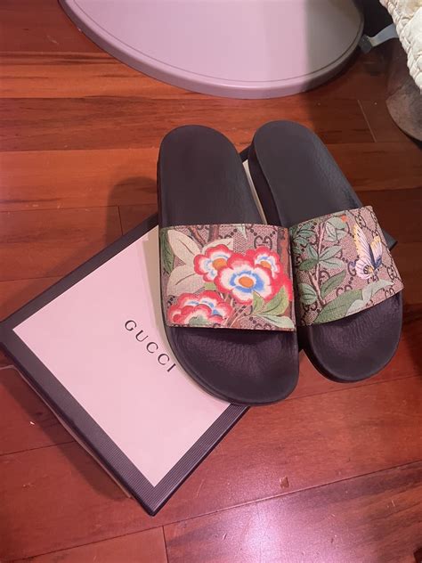 gucci slides butterfly|gucci slides with pearls.